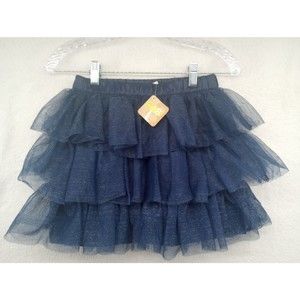 NWT Crazy 8 Brand Girls Layered Tutu Skirt~SZ L Blue Sparkle Lined Party/Pageant